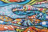 Andréa Facchini (1955), Sem Título (Díptico) - Acrílica s/ tela, ass. dat. 2004 no verso. 75 x 200cm (medida total)