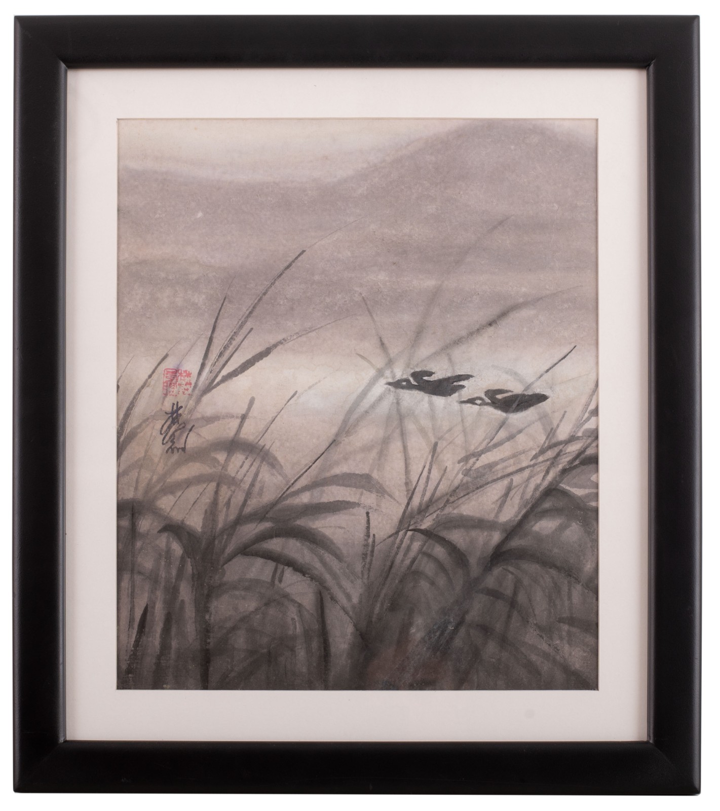 Lin Fengmian (1900-1991), Pássaros voando sobre um Lago - foto 4 de 4