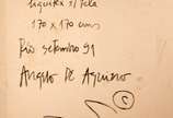 Angelo de Aquino (1945-2007), Um Modelo para Re... - Liquitex s/ tela, ass. dat. 1991 parte inf., titulado parte sup. e ass. titulado, sit. Rio, dat. setembro de 91 no verso.