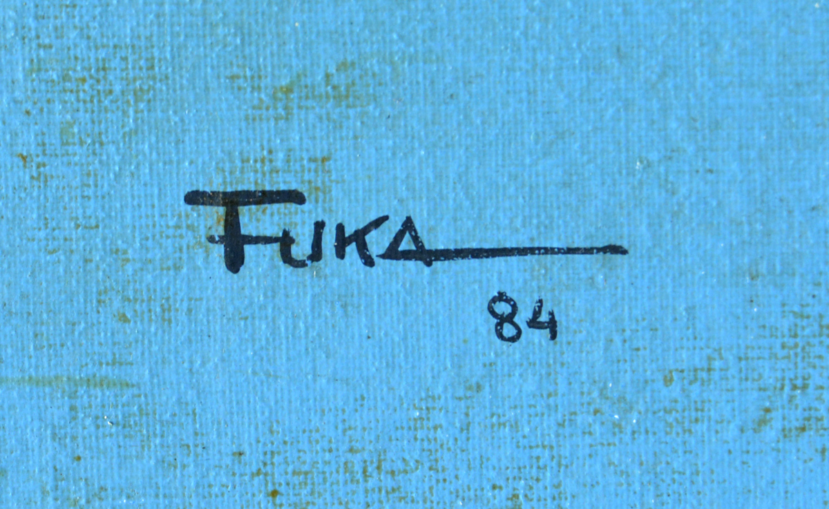 FUKA - "Naja", óleo sobre tela, medindo 50 cm por 50 cm, datado... - foto 2 de 3