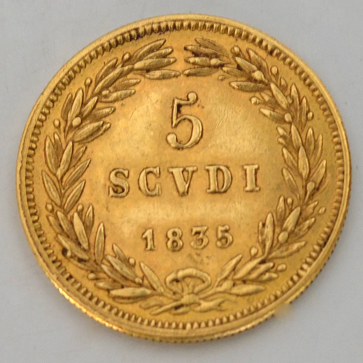 Gregorio XVI. 5 Scudi AN V/1835 R. NC . Roma, peso total aproximado... - foto 1 de 2