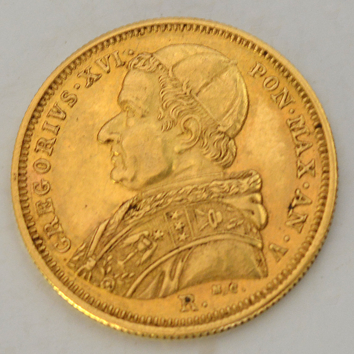 Gregorio XVI. 5 Scudi AN V/1835 R. NC . Roma, peso total aproximado... - foto 2 de 2