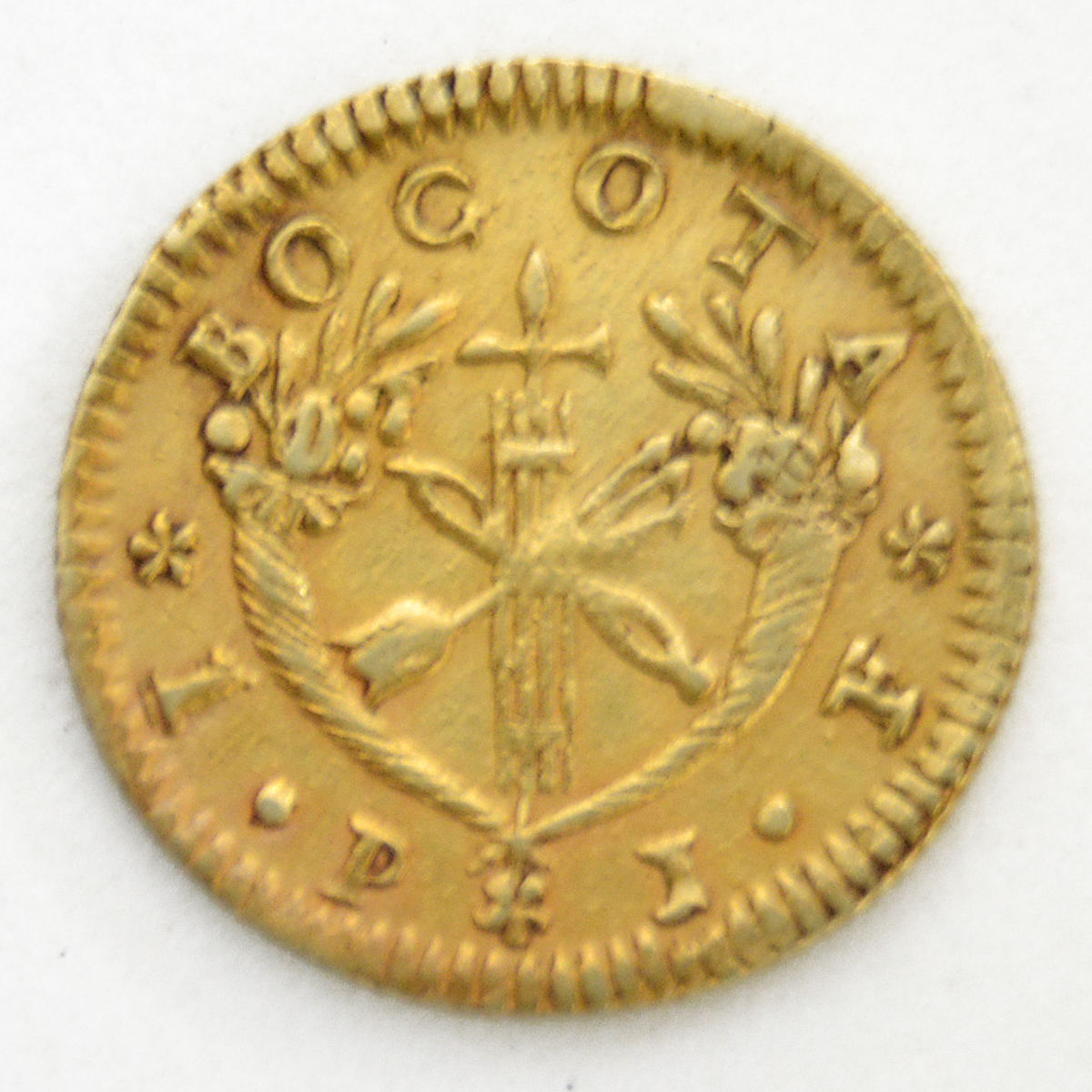 Numismática - Republica de Colombia 1829 - Bogota 1 PJF. Peso: 1.62 g. - foto 2 de 2