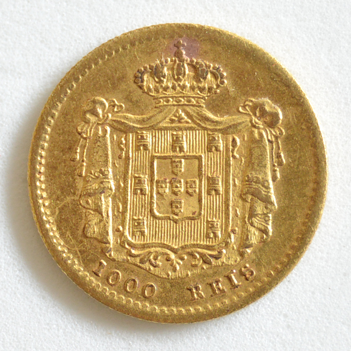 Numismática - Portugal Gold Coin 1855 1.77 g Petrus V. - foto 2 de 2