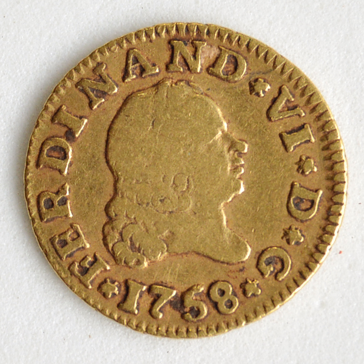 Numismática - Espanha - hispaniarum rex JSV - Carlus VI D. G. 1758... - foto 1 de 2