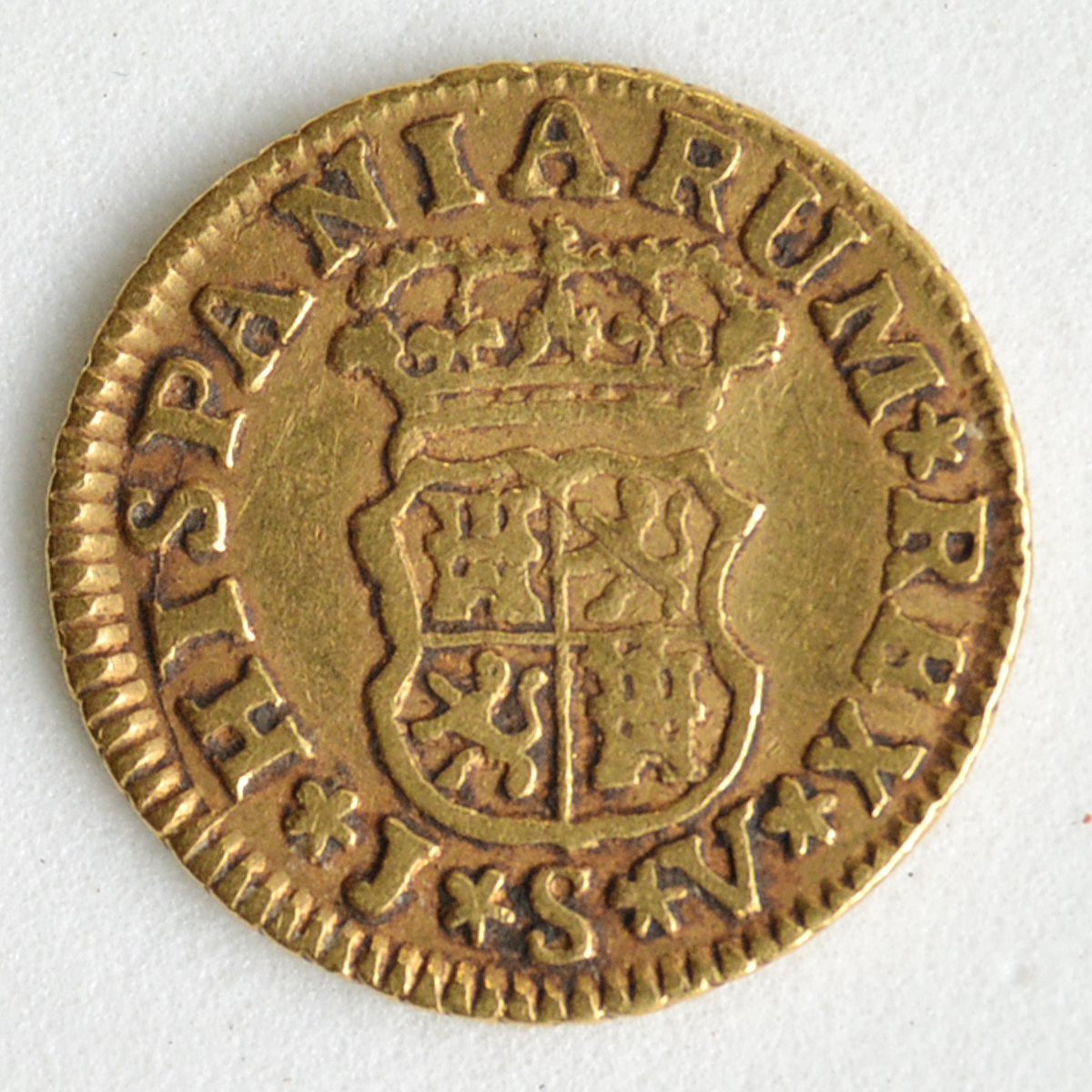 Numismática - Espanha - hispaniarum rex JSV - Carlus VI D. G. 1758... - foto 2 de 2