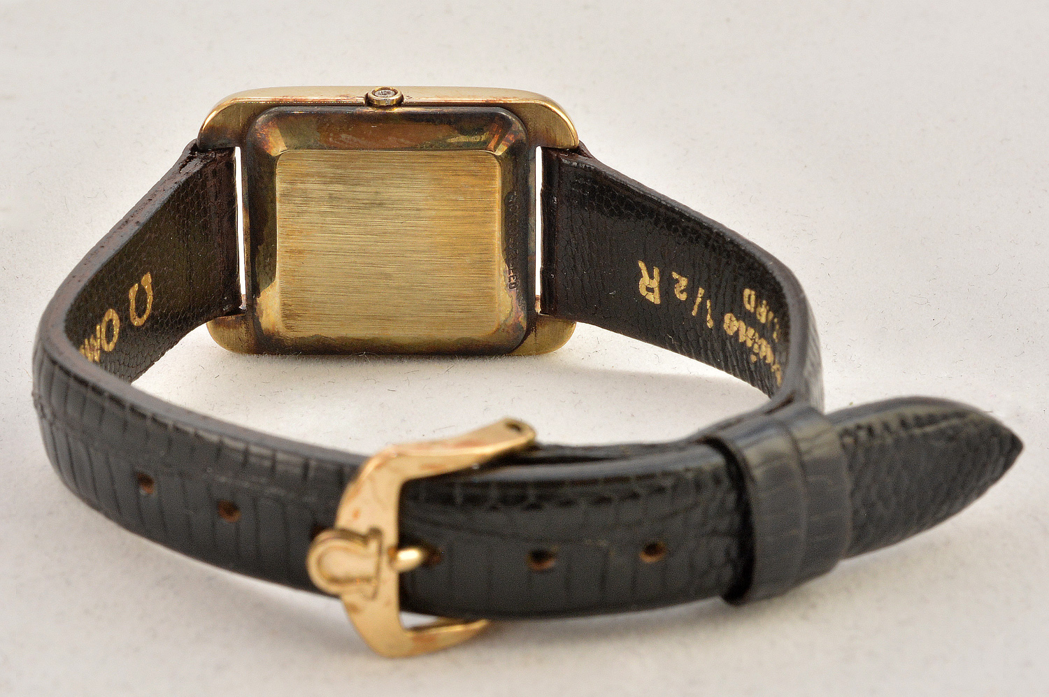 Omega - Relógio quartzo plaque d'or 10 k com pulseira em couro... - foto 2 de 2