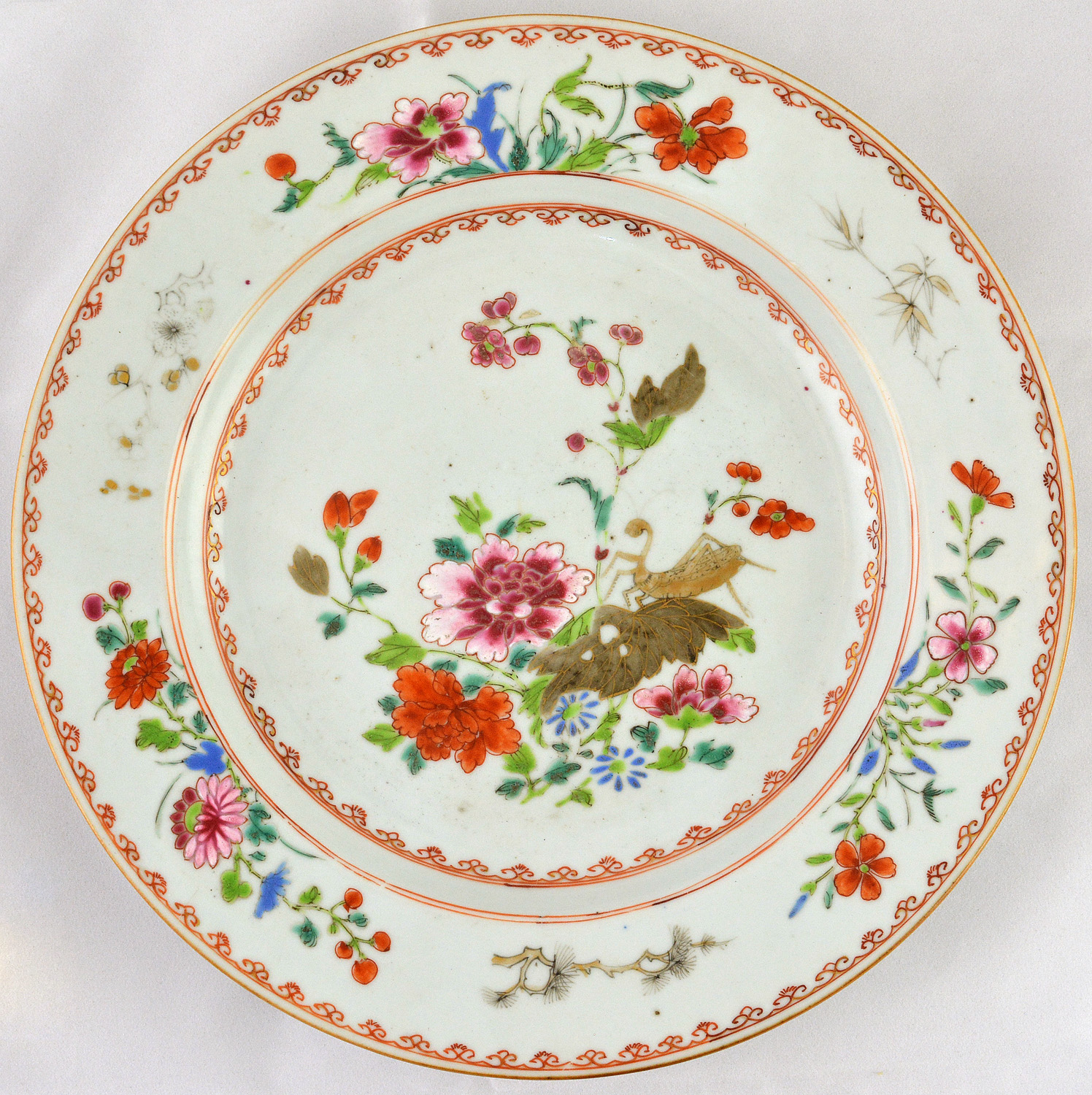 Companhia das Índias (circa 1790) - Raro prato em porcelana decorado...