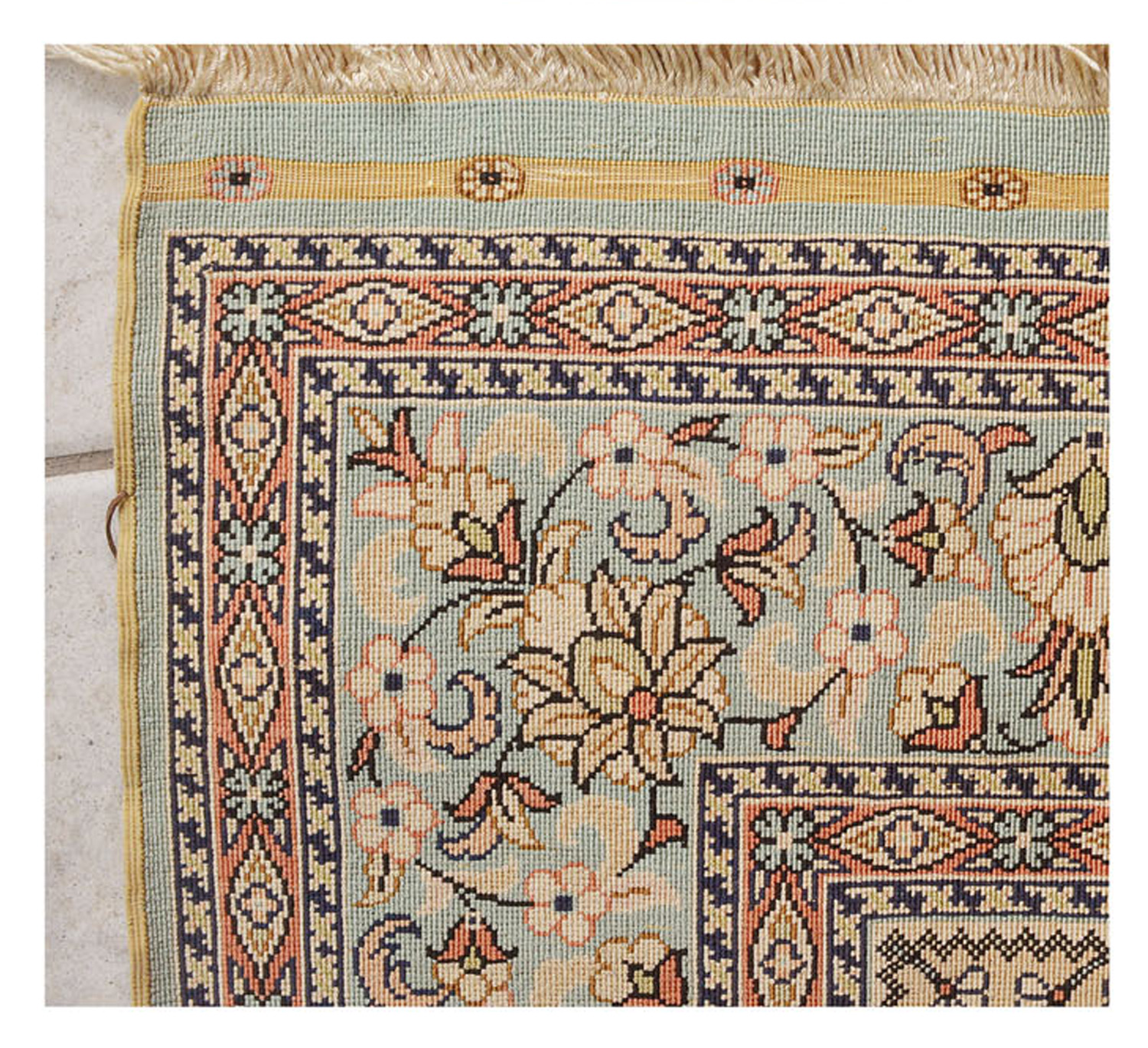 Hereke - Tapete seda sobre seda com decoração floral, medindo 150 cm... - foto 2 de 2