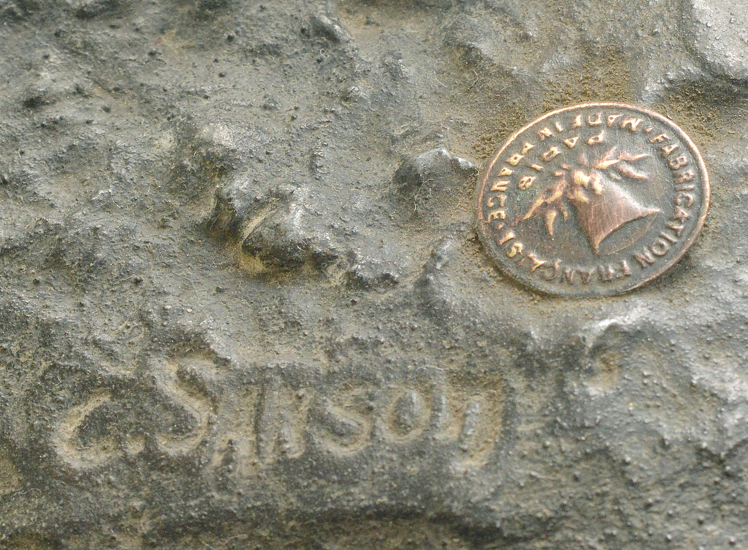 C. SAMSON - Escultura francesa em petit bronze representando "menino... - foto 2 de 2