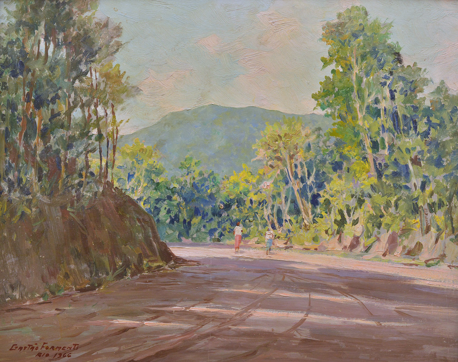 GASTÂO FORMENTI, "Paisagem" - óleo sobre eucatex, medindo 33 cm por... - foto 1 de 2