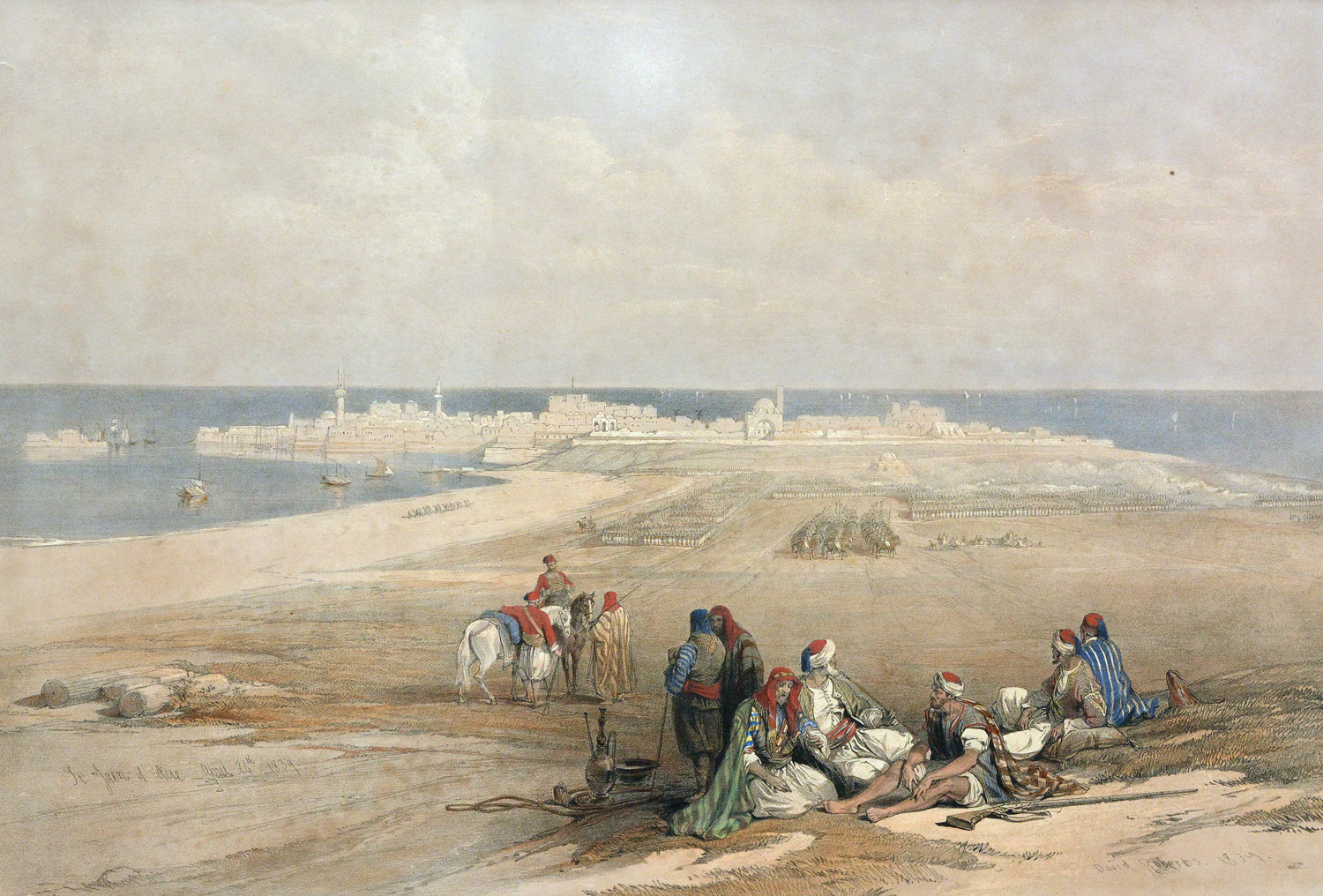 DAVID ROBERTS, "Beduinos" - litografia aquarelada, titulada e... - foto 1 de 3
