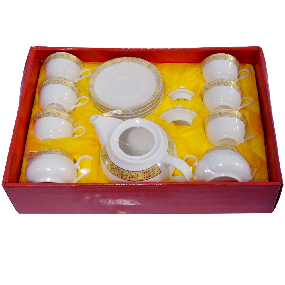 Conjunto para café em porcelana chinesa decorado com detalhes em...