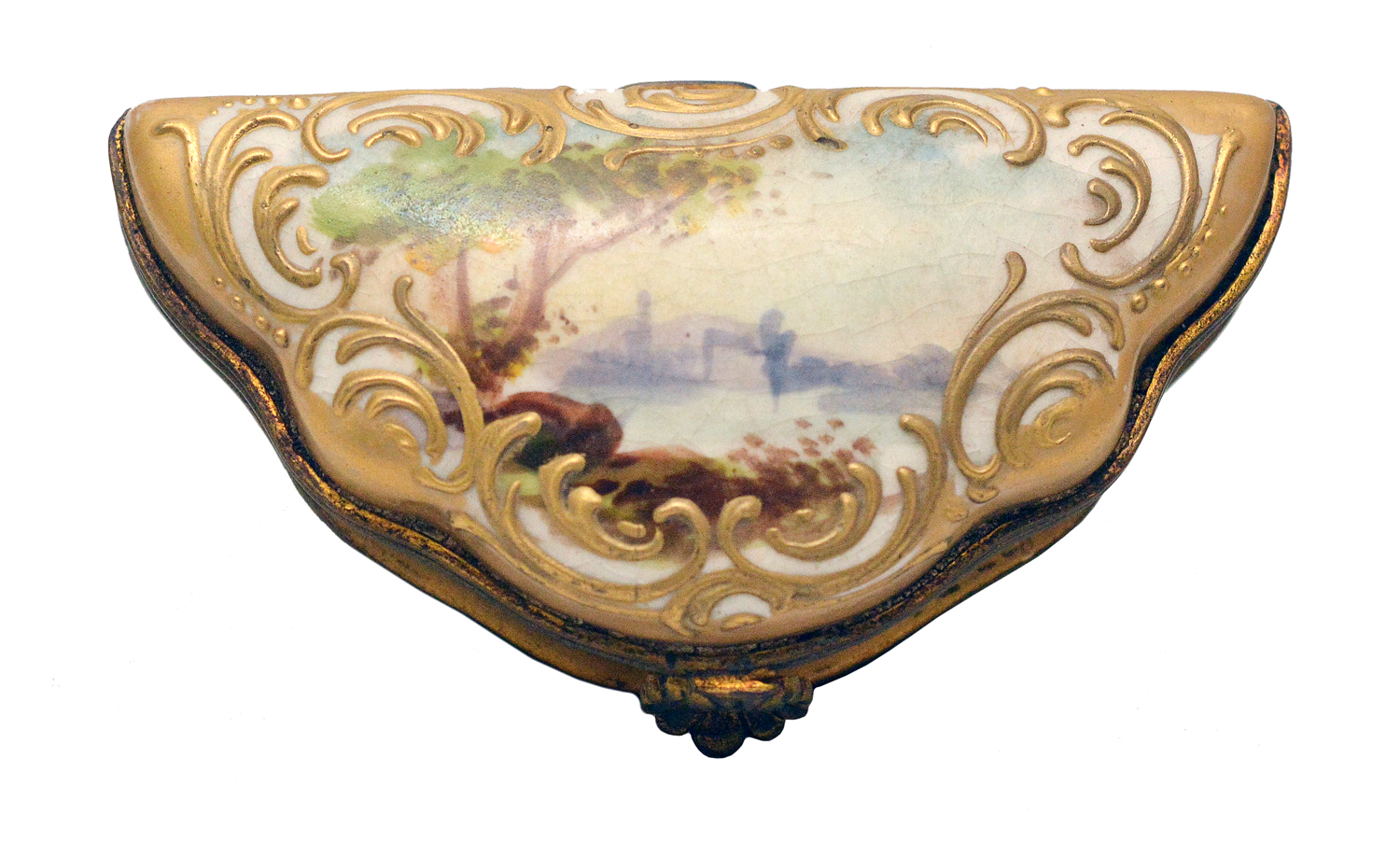 Peanha/ caixa em formato de concha em porcelana francesa de Sevres do... - foto 2 de 2