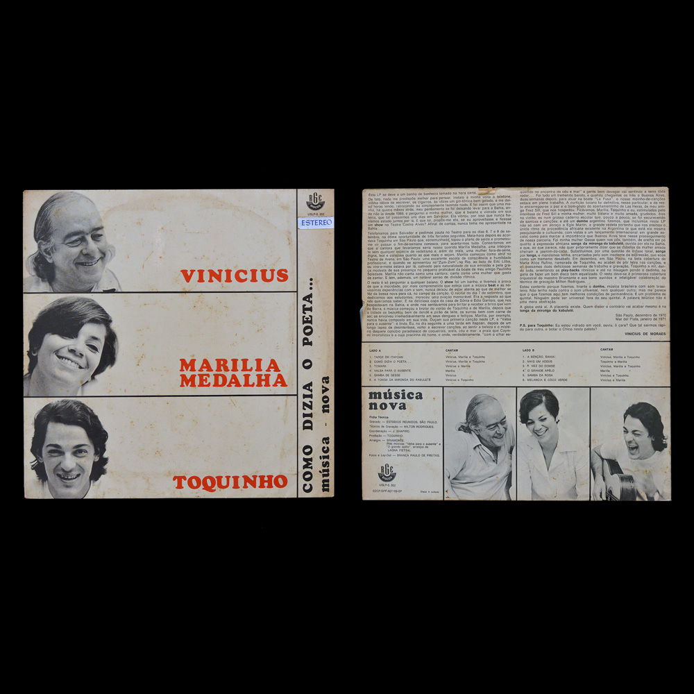 LP. Vinicius – Marilia Medalha – Toquinho, Como Dizia o...