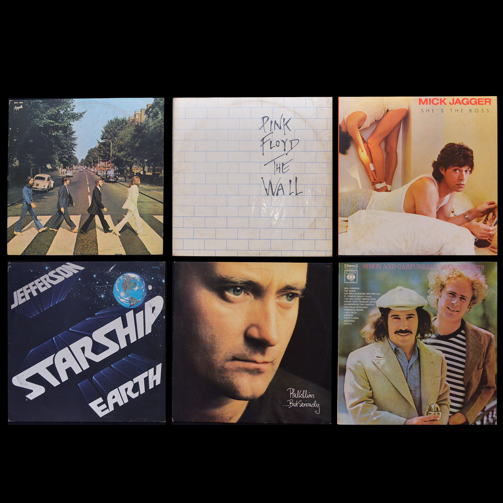 Lote composto por 06 LPs variados sendo: Beatles Abbey Road, Pink...