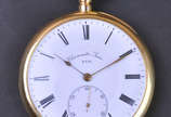 Chronometre Suisse RYK - Relógio de bolso em ou... - Chronometre Suisse RYK - Relógio de bolso em ouro 18 k, mostrador branco com números romanos, apresenta duas tampas, peso total aproximado 112.8...
