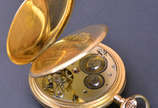 Chronometre Suisse RYK - Relógio de bolso em ou... - Chronometre Suisse RYK - Relógio de bolso em ouro 18 k, mostrador branco com números romanos, apresenta duas tampas, peso total aproximado 112.8...