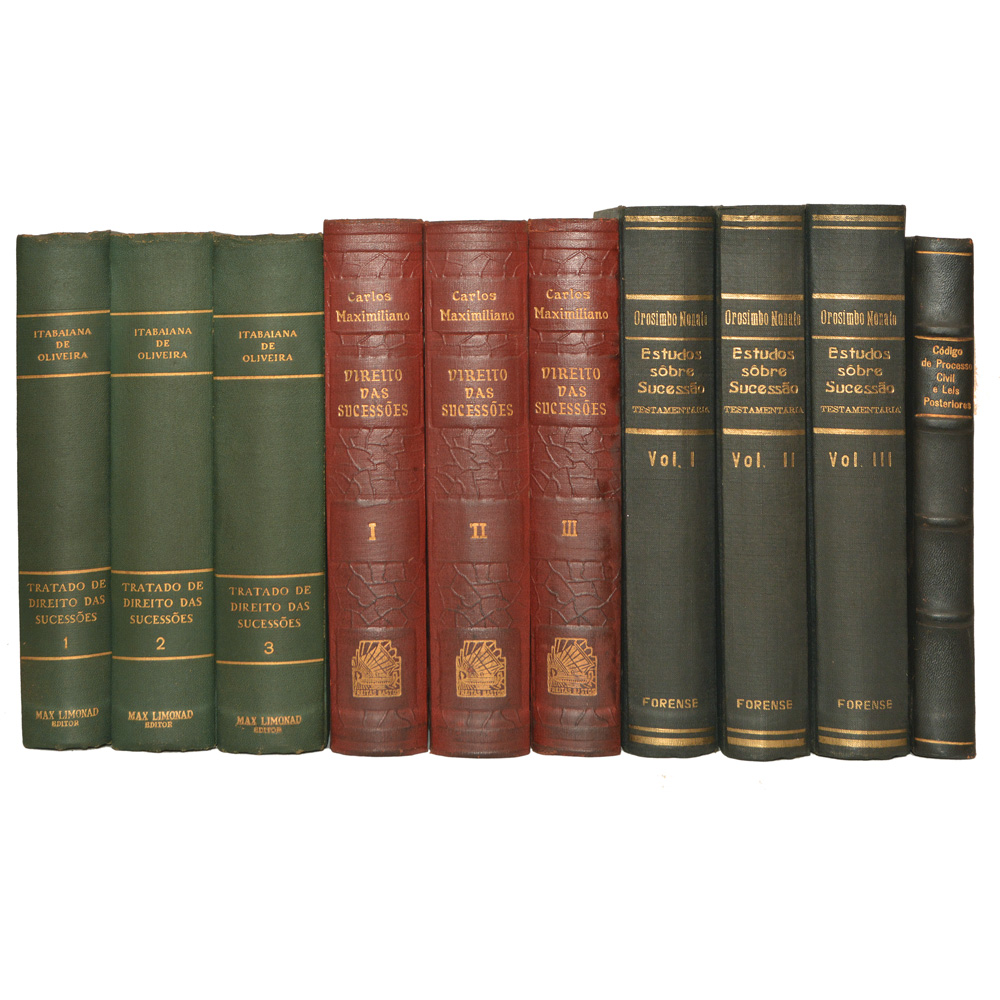 Lote composto por 10 livros sendo: 06 ref. Direito das Sucessões, 03...