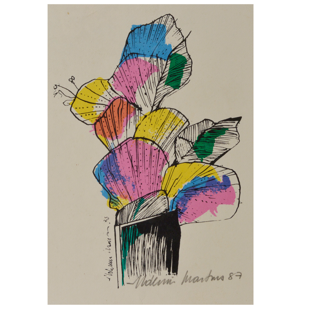 Aldemir Martins (1922-2006), Vaso de flores - 1987
