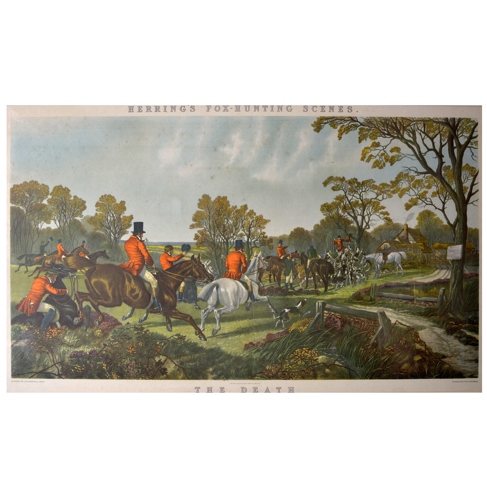 Gravura inglesa – HERRING S FOX – HUNTING SCENES. – THE DEATH.