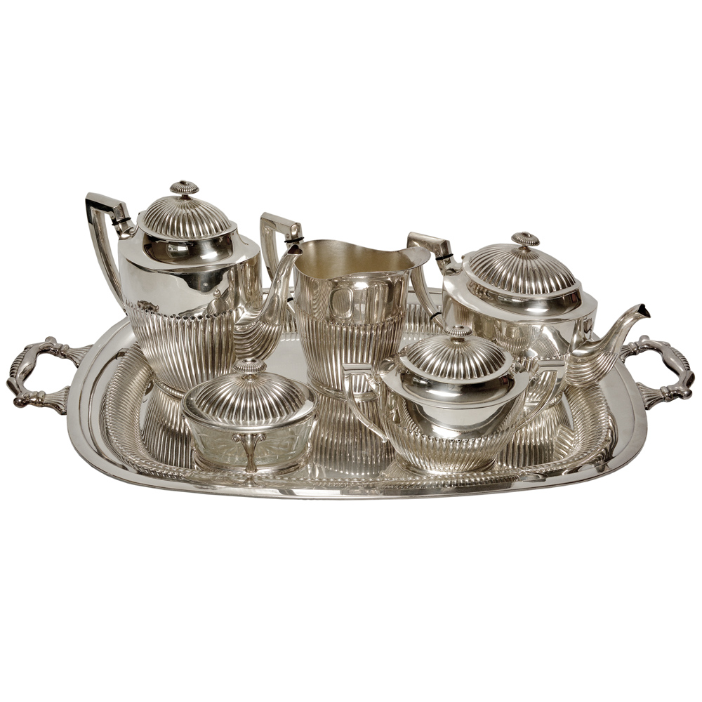 Conjunto para chá e café em metal EBERLE espessurado à prata composto...