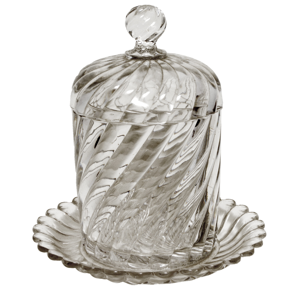 Bomboniere em cristal Baccarat com tampa e presentoir.