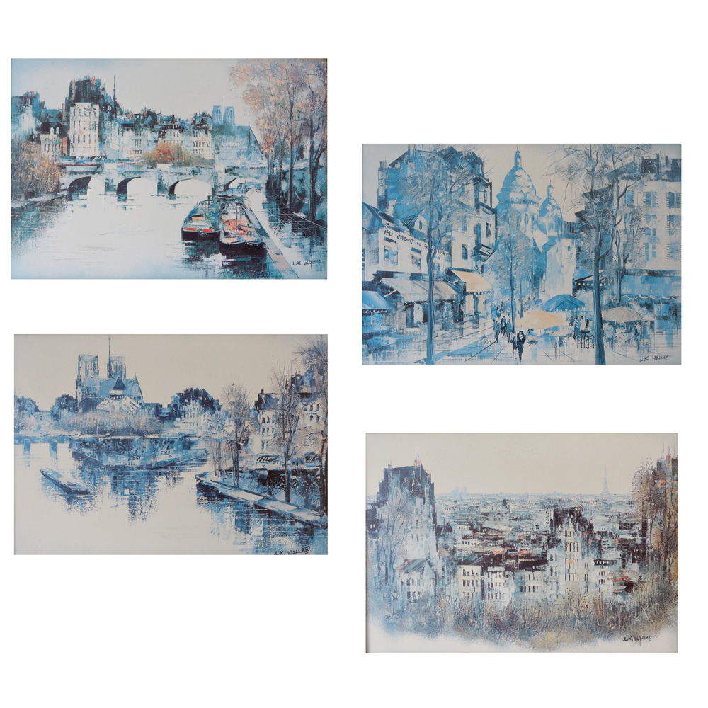 Lote composto de 04 reproduções de pinturas européias.
