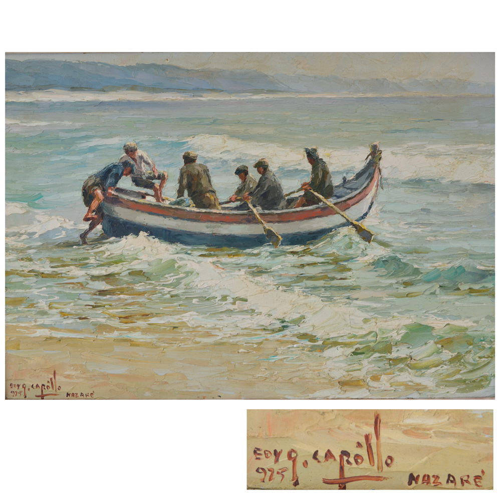Edy Gomes Carôllo (1925-2000), Pescadores – Nazaré. 1975