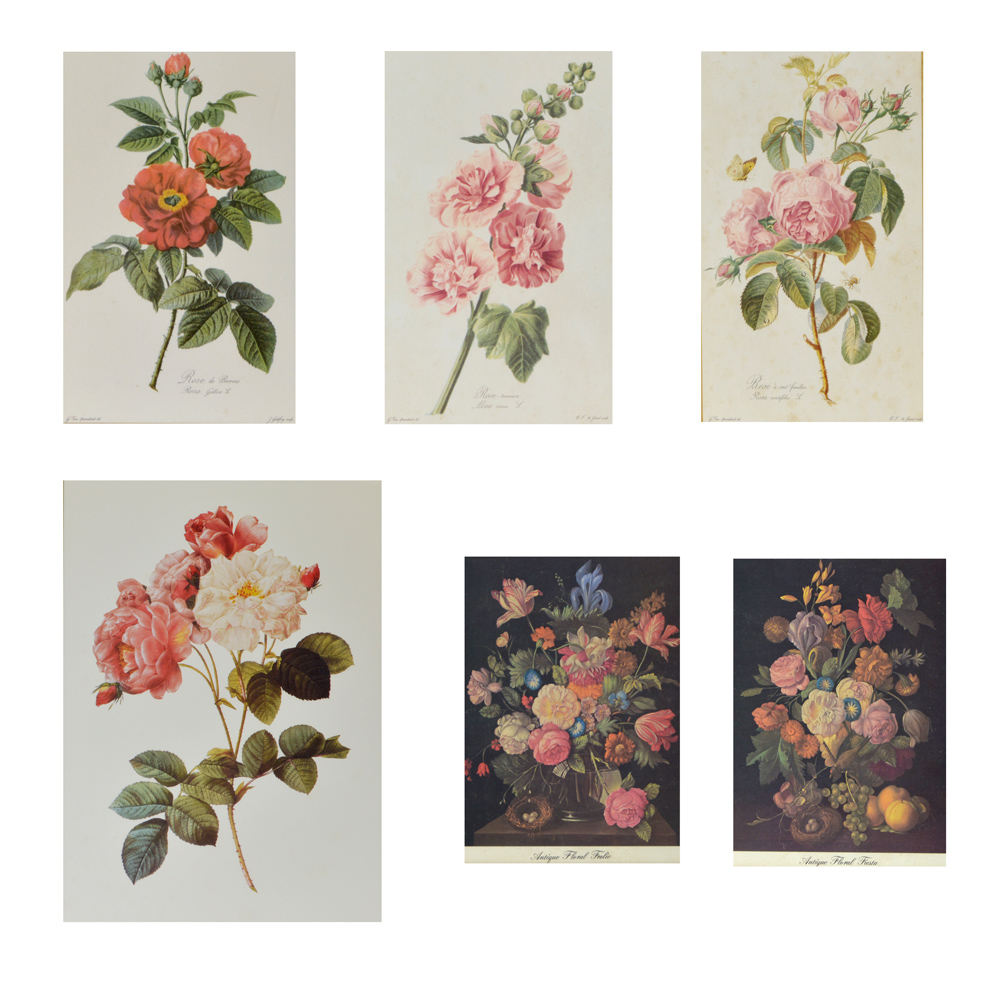 Lote composto de 06 quadros de reproduções variadas com motivos...