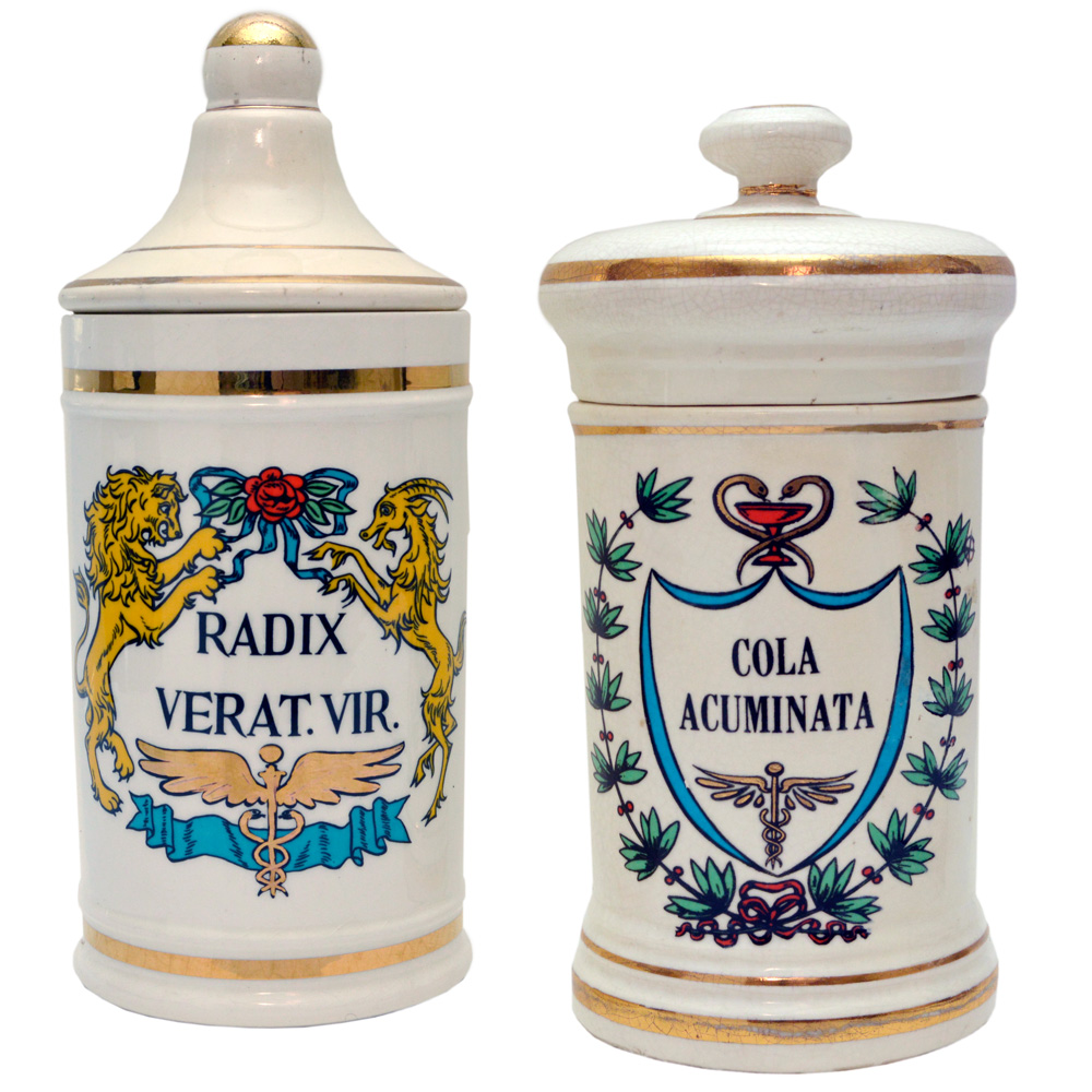 Pendant de potes de farmácia em faiança. RADIX VERAT.VIR - COLA...
