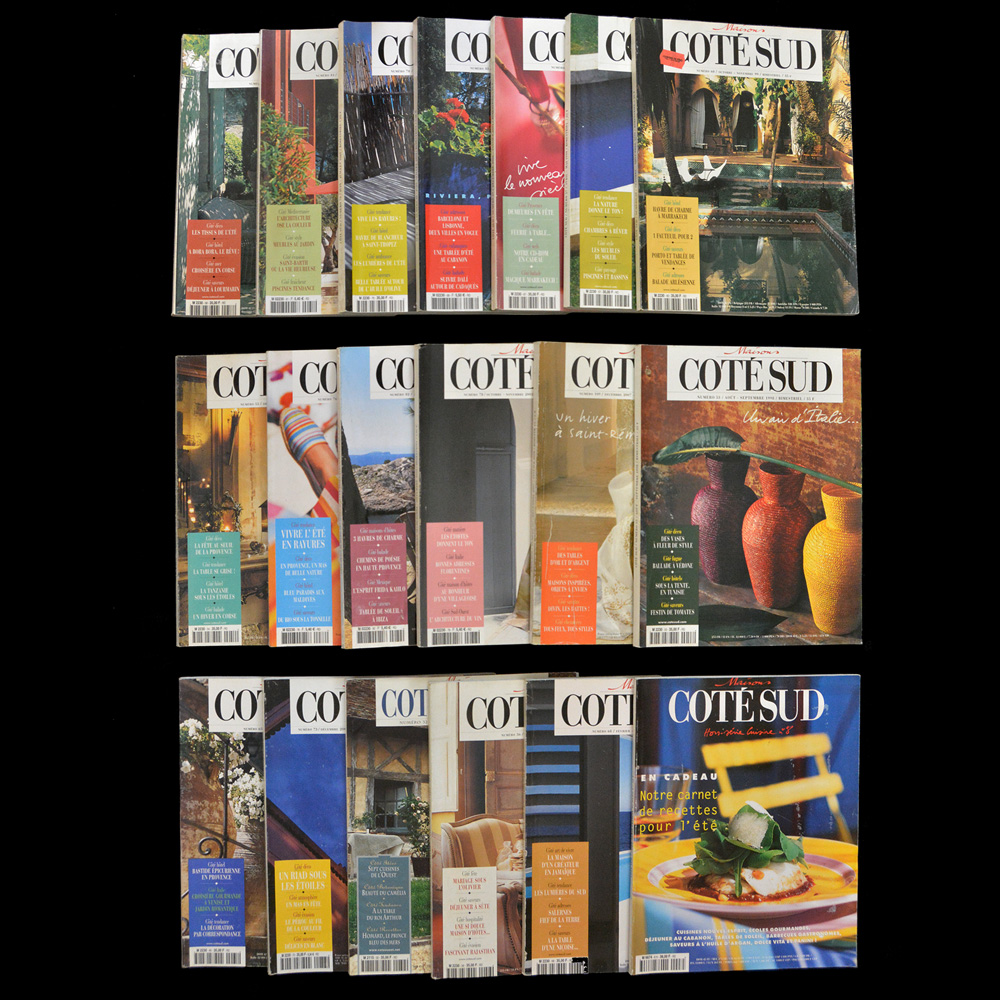 Lote composto de 19 revistas "COTÉ SUD".