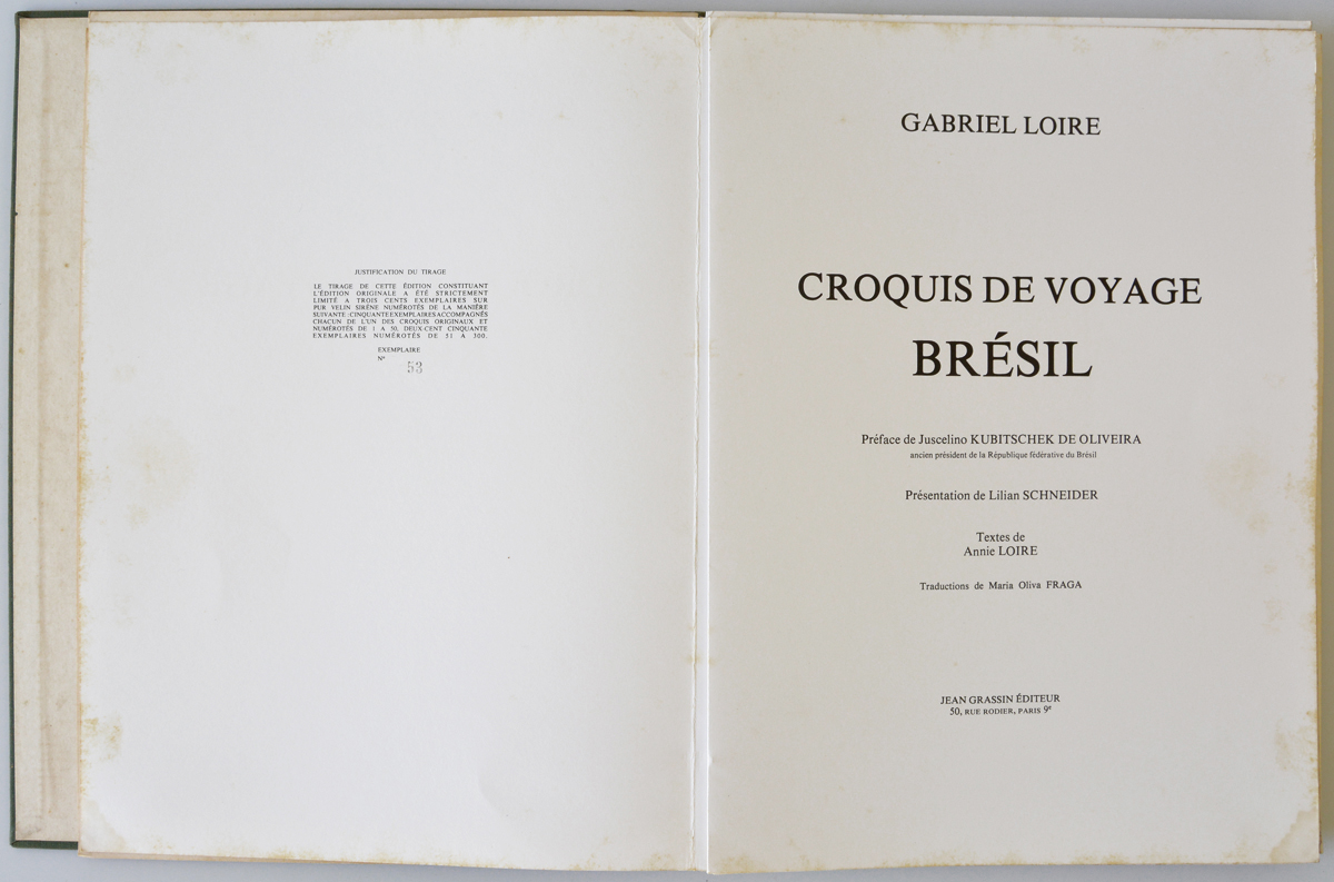 Loire, Gabriel. *Croquis de Voyage - Brésil*, por Gabriel Loire e... - foto 1 de 3