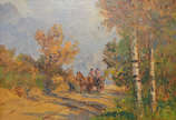 Angelo Cannone (1899-1992), "Paisagem Campestre" - óleo sobre madeira