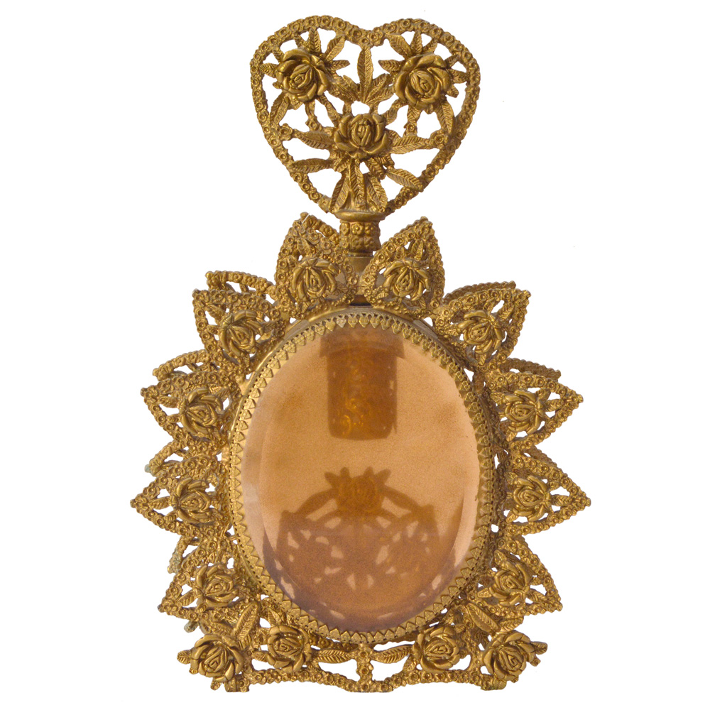 Perfumeiro victoriano apresentando corpo em cristal rose guarnecido...
