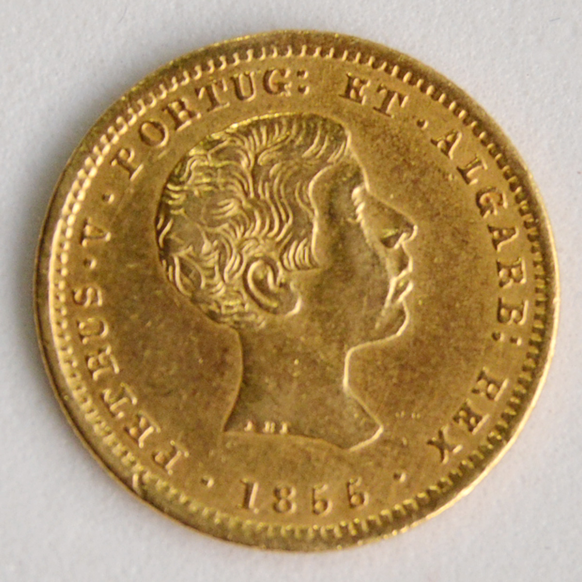 Numismática - Portugal Gold Coin 1855 1.76 g Petrus V (pequeno... - foto 1 de 2
