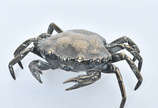 Caranguejo em prata portuguesa Mergulhão contra... - Caranguejo em prata portuguesa Mergulhão contrastada, tampa articulada. Peso aprox. 490 g.