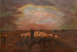 Marcel Preyost "Paisagem com Ovelhas" O.S.T. .A... - Marcel Preyost "Paisagem com Ovelhas" O.S.T. .Ass., sem moldura