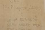 CÉLIA EUVALDO ( 1955), Sem Título, 2000 - Óleo s/ tela<br>Ass. e datado verso<br>10 e 11 de agosto de 2000<br><br>Conhecida pela produção de desenhos e pinturas sempre em preto sobre o branco 