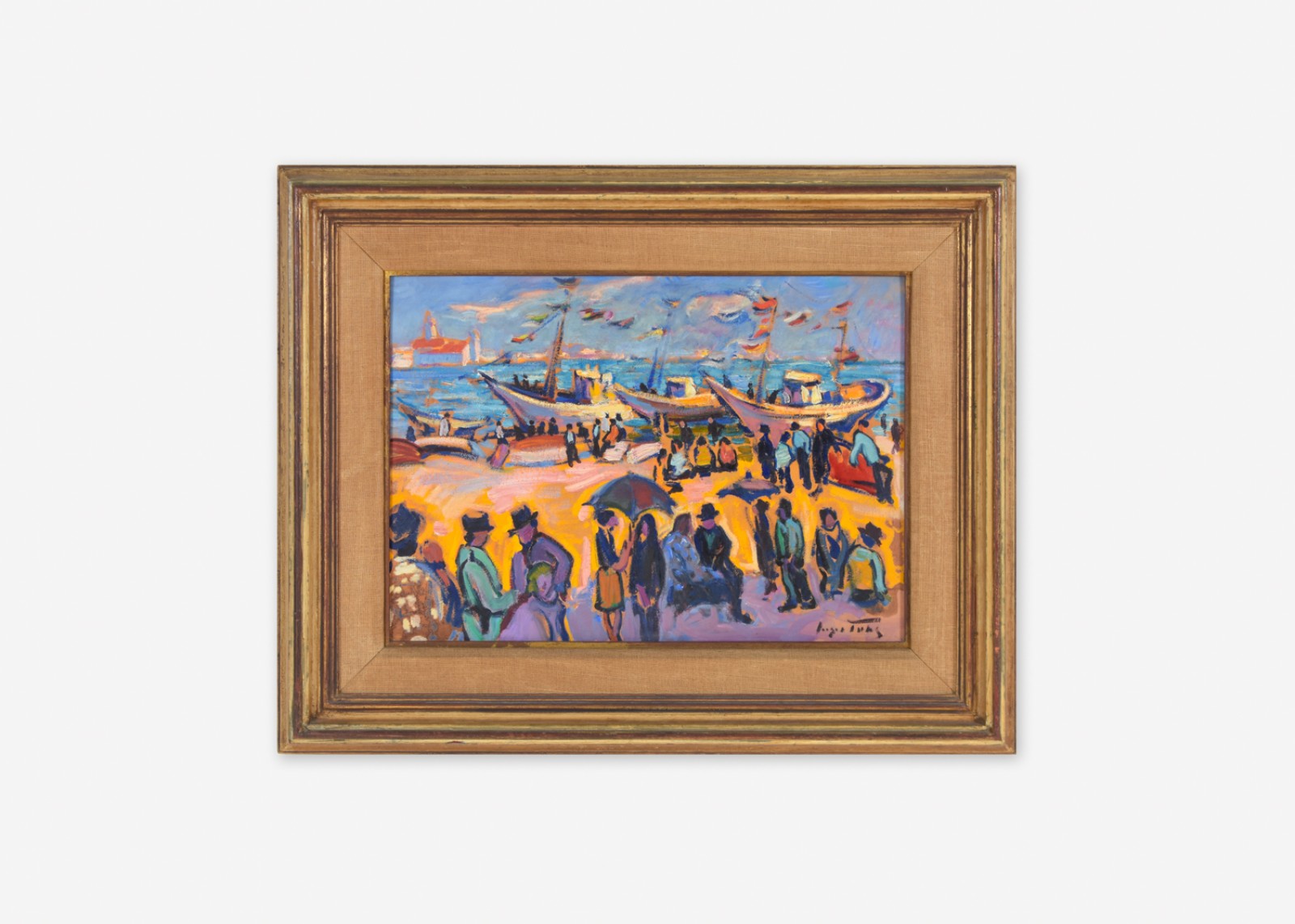  Sérgio Telles (1936-2022), Marinha com figuras - foto 2 de 4