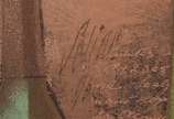 Carlos Scliar (1920-2001), Flores, funil, etc, ... - Vinil encerado e colado s/ eucatex<br>Ass. inf. esquerdo e verso<br>