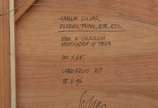 Carlos Scliar (1920-2001), Flores, funil, etc, ... - Vinil encerado e colado s/ eucatex<br>Ass. inf. esquerdo e verso<br>