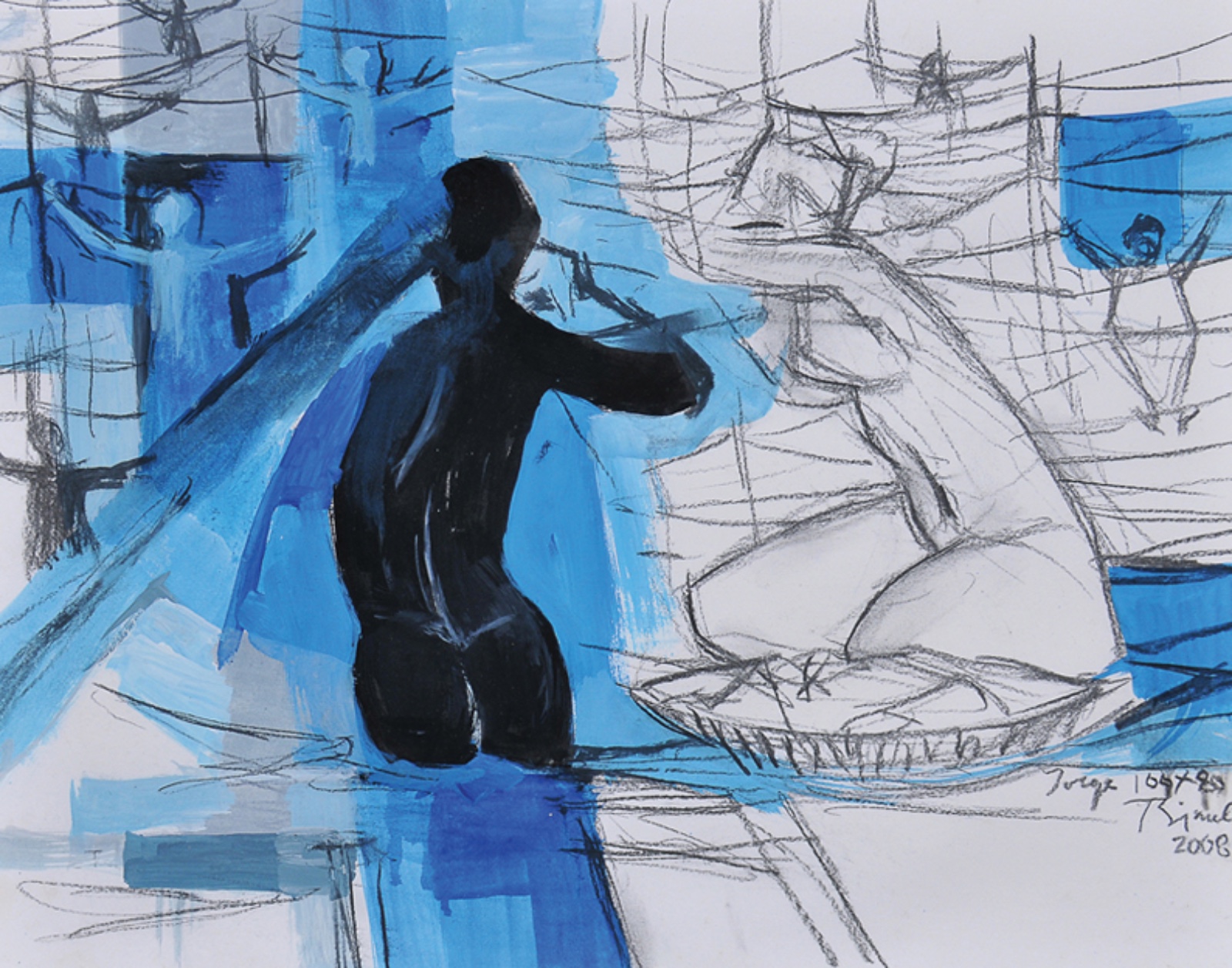 Enrico Bianco (1918-2013), Nu com lavadeiras, 2008