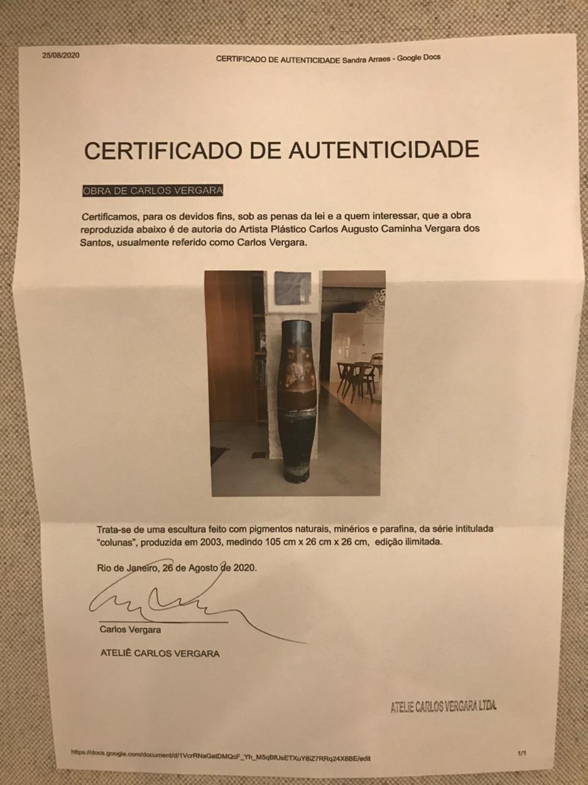 Carlos Vergara (1941), Sem título - série Colunas, 2003 - foto 3 de 3
