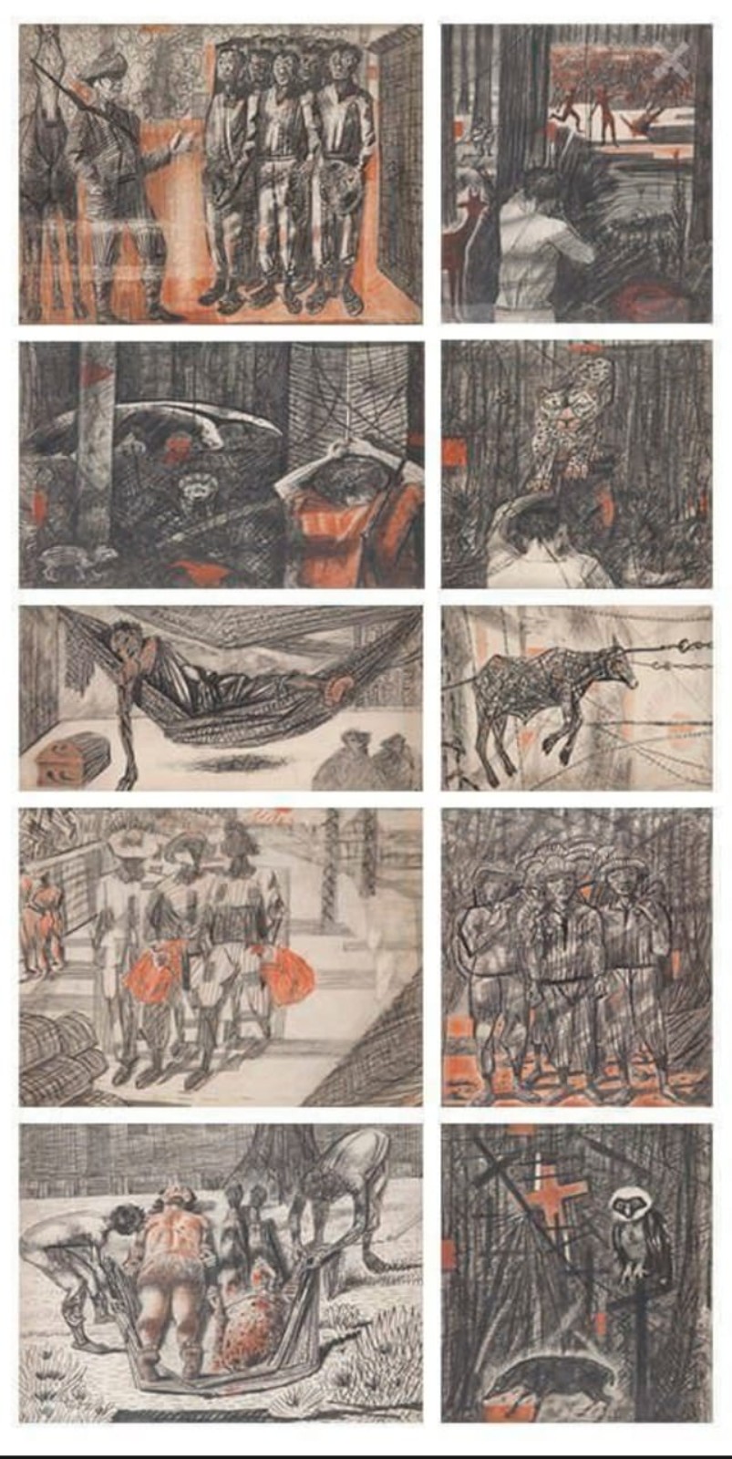Cândido Portinari (1903-1962), Conjunto de 10 desenhos - foto 1 de 10