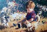 ROBERTO DE SOUZA  - 1977, Infância - Óleo s/ tela<br>Ass. inf. direito