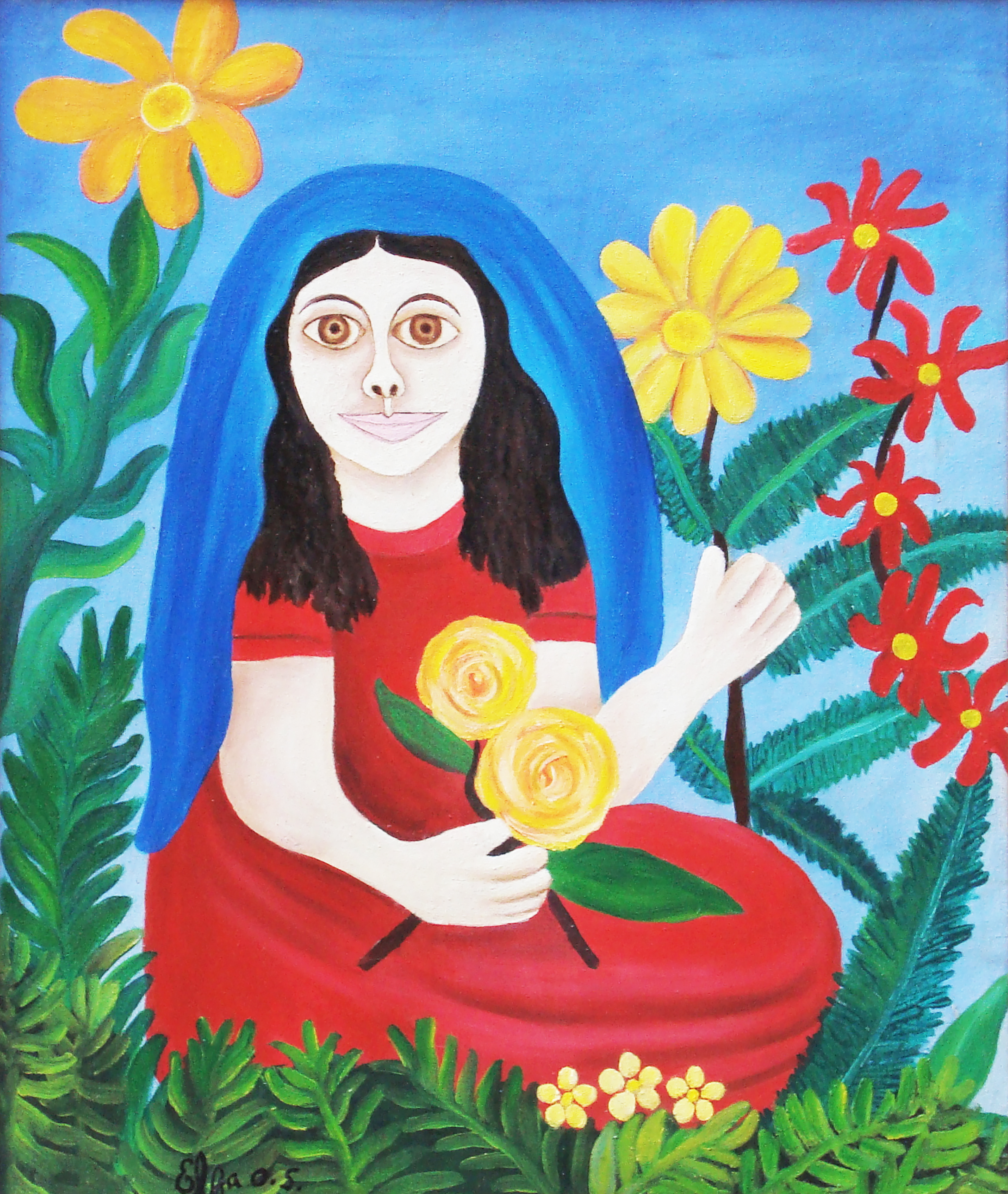 Elza O. S. (1928-2007), Menina e Flores - foto 1 de 2