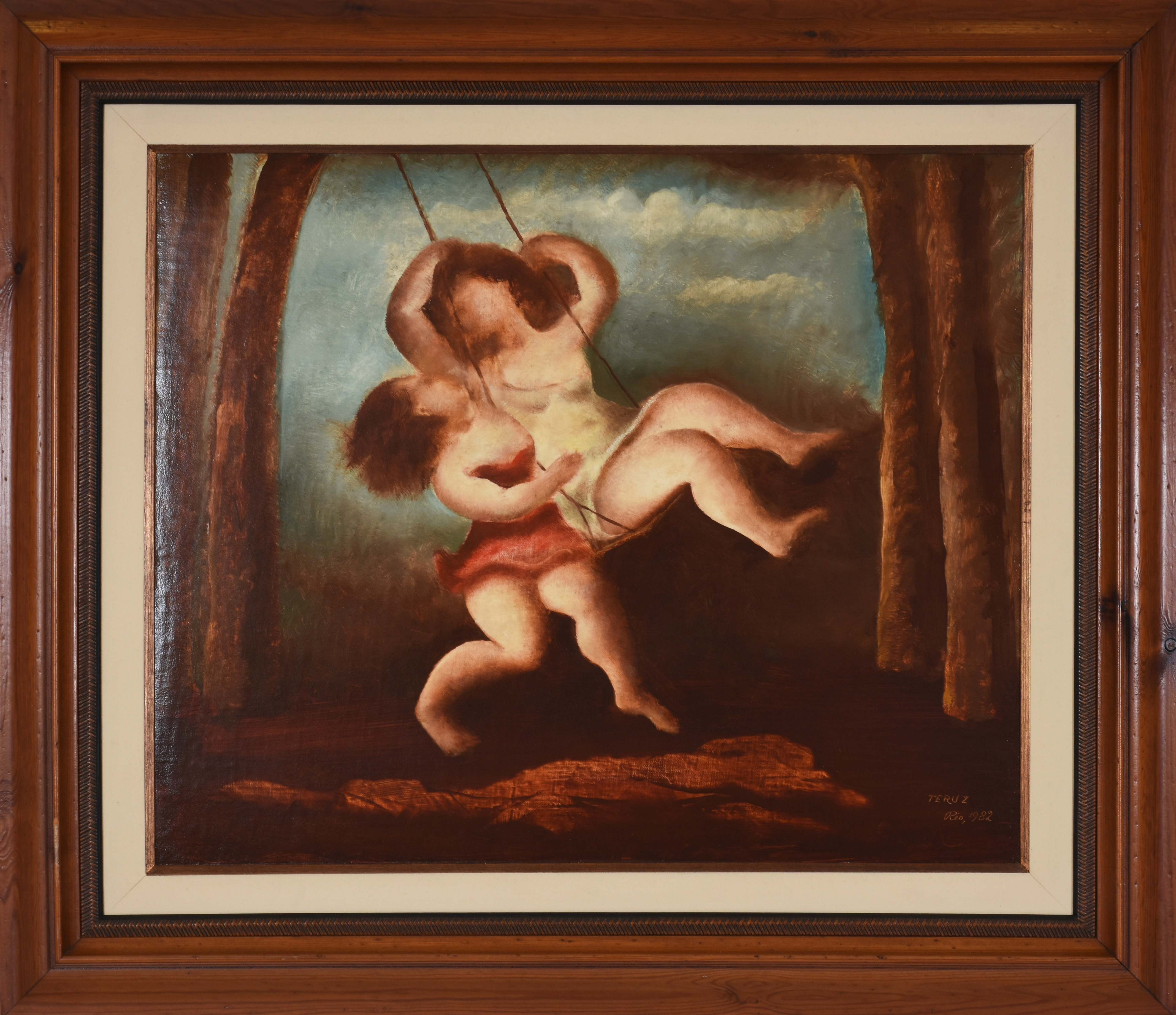 Orlando Teruz (1902-1984), Meninas brincando no balanço - foto 2 de 2