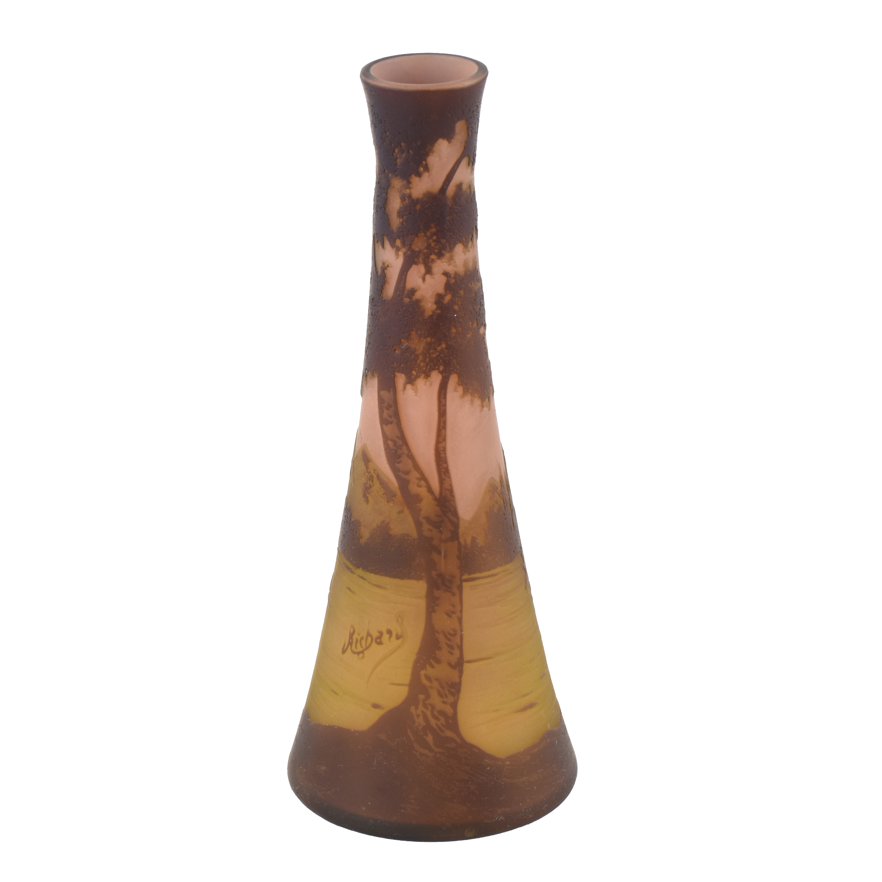 Vaso frances de pasta de vidro 23 cm Assinado na peça - foto 1 de 4