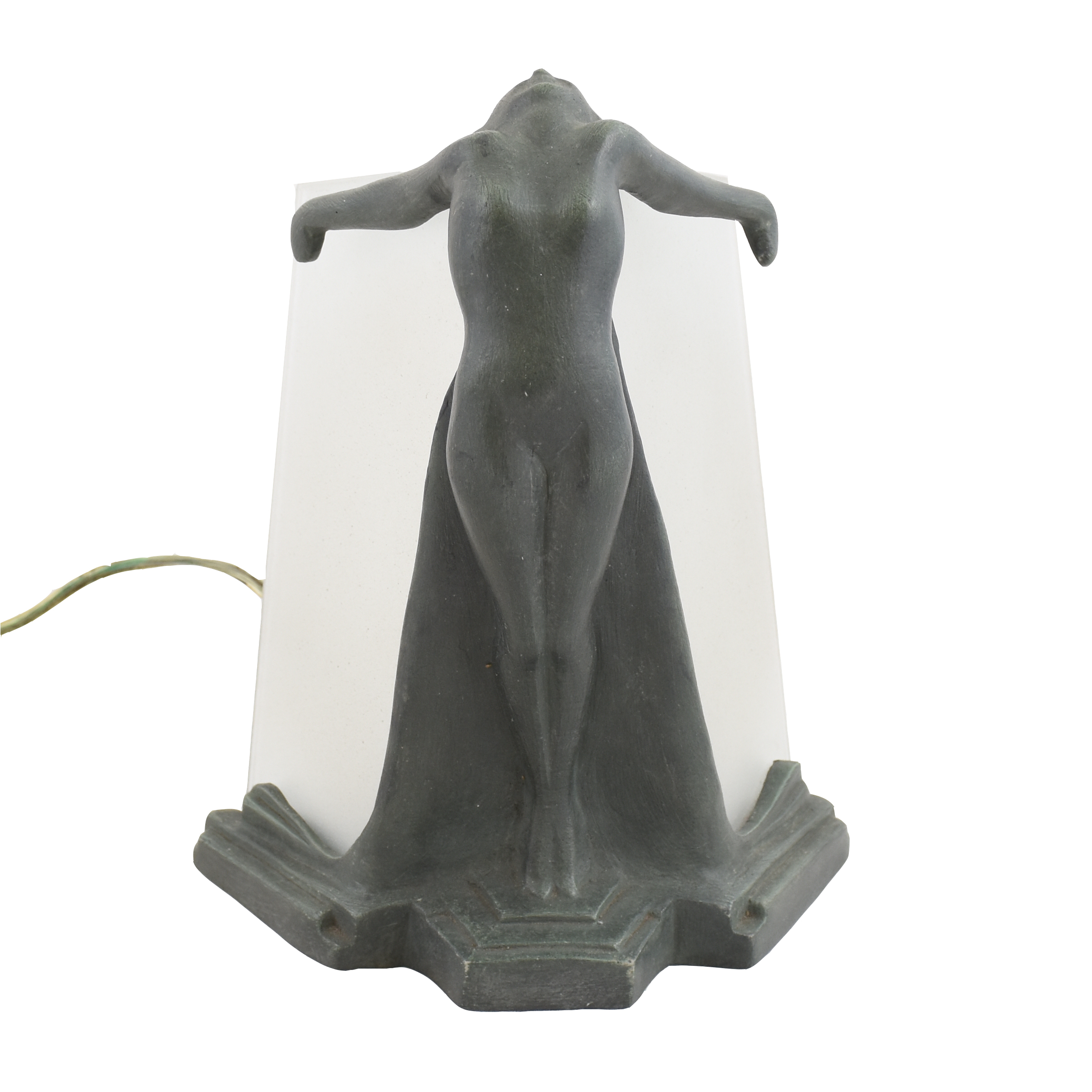 Luminária em metal representando figura feminina estilo Art Deco... - foto 4 de 4